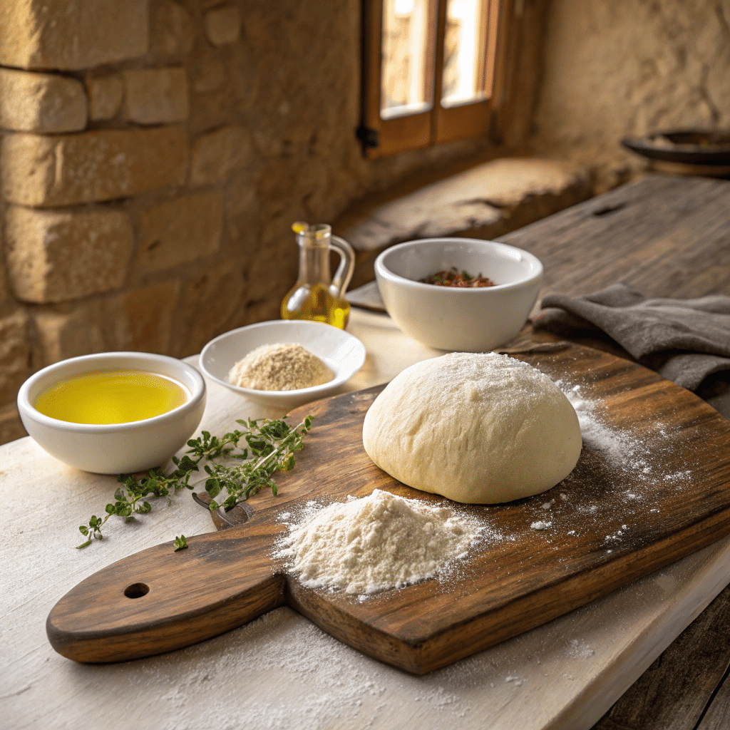 how-to-stretch-pizza-dough-ingredients Ingredients used to stretch pizza dough the traditional Italian way