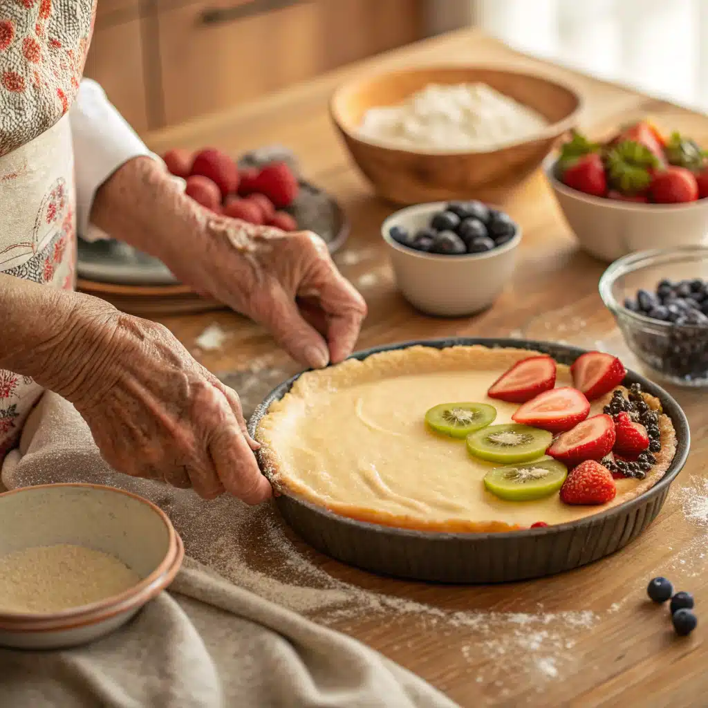 fruit-pizza-recipe-steps (1) Making fruit pizza recipe step by step