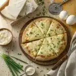 The Creamiest Alfredo Pizza Recipe 33 Alfredo Pizza with creamy cheese, golden crust, and rustic ingredients