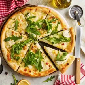 Easy Homemade White Pizza Recipe For Dinner fresh from the oven, cheesy and golden. This Easy Homemade White Pizza Recipe For Dinner shows a crispy crust topped with ricotta and mozzarella. Perfect Easy Homemade White Pizza Recipe For Dinner for family pizza night. Elegant Easy Homemade White Pizza Recipe For Dinner served on a rustic wooden board. Easy Homemade White Pizza Recipe For Dinner with herbs and olive oil drizzle.