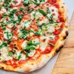 Printable Homemade Margherita Pizza recipe card with ingredients and steps
